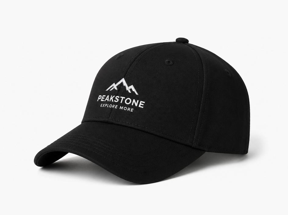 Custom branded cap with embroidered logo
