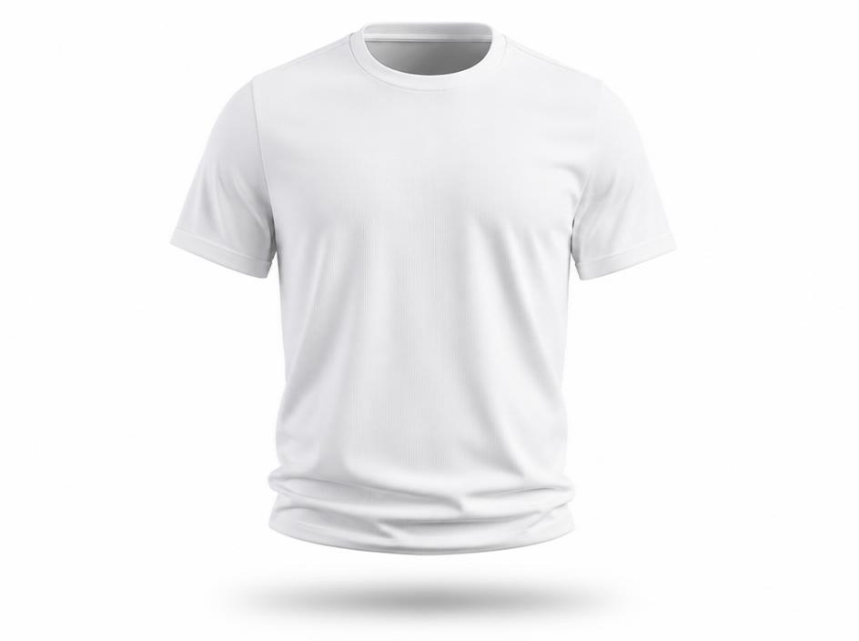 Ghost mannequin white t-shirt with studio depth